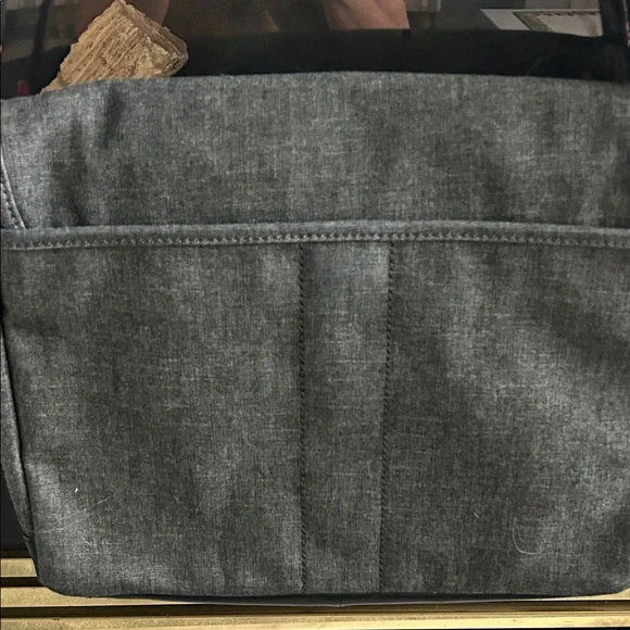 EUC Fossil Gray and Tan Messenger Bag holds laptop. - Picture 5 of 16